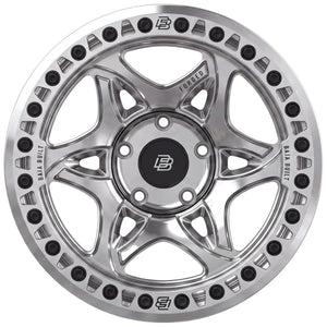 Baja Built Tribute forged beadlock wheel - Machined Raw, 5-lug, face on