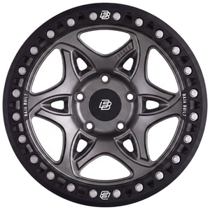 Baja Built Tribute forged beadlock wheel - Satin Graphite, 5-lug, face on