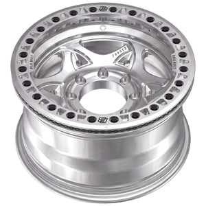 Baja Built Tribute forged beadlock wheel - Machined Raw, 8-lug, rim profile