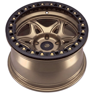Baja Built Tribute forged beadlock wheel - Satin Bronze, 5-lug, rim profile
