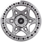 Baja Built Tribute forged beadlock wheel - Machined Raw, 5-lug, face on