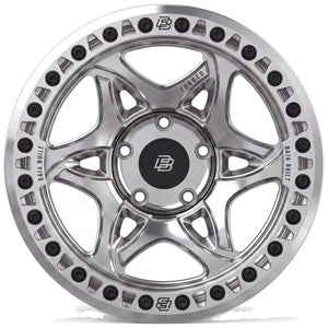 Baja Built Tribute forged beadlock wheel - Machined Raw, 5-lug, face on
