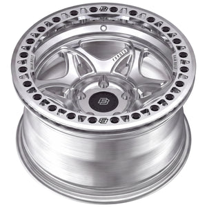 Baja Built Tribute forged beadlock wheel - Machined Raw, 5-lug, rim profile