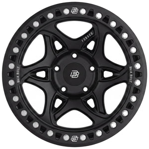 Baja Built Tribute forged beadlock wheel - Matt Black, 5-lug, face on