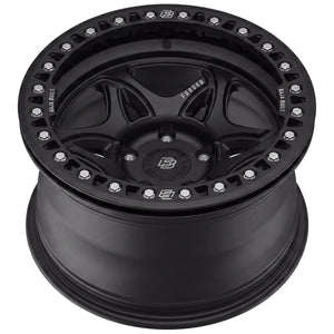 Baja Built Tribute forged beadlock wheel - Matt Black, 5-lug, rim profile