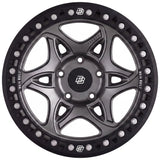 Baja Built Tribute forged beadlock wheel - Satin Graphite, 5-lug, face on