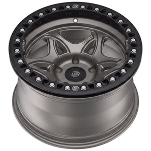 Baja Built Tribute forged beadlock wheel - Satin Graphite, 5-lug, rim profile