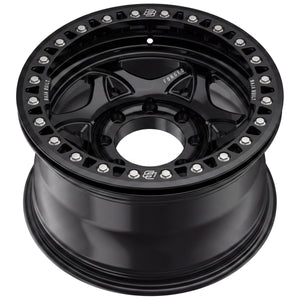 Baja Built Tribute forged beadlock wheel - Glossy Black, 8-lug, rim profile