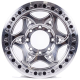Baja Built Tribute forged beadlock wheel - Machined Raw, 8-lug, face on
