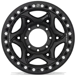Baja Built Tribute forged beadlock wheel - Matt Black, 8-lug, face on
