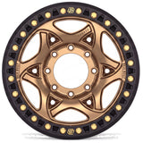 Baja Built Tribute forged beadlock wheel - Satin Bronze, 8-lug, face on