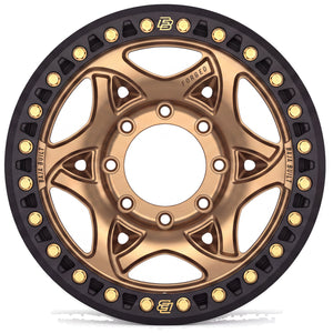 Baja Built Tribute forged beadlock wheel - Satin Bronze, 8-lug, face on