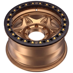 Baja Built Tribute forged beadlock wheel - Satin Bronze, 8-lug, rim profile