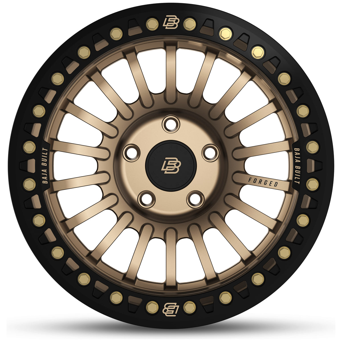 Maverick - Satin Bronze (black ring & bronze bolts) - front
