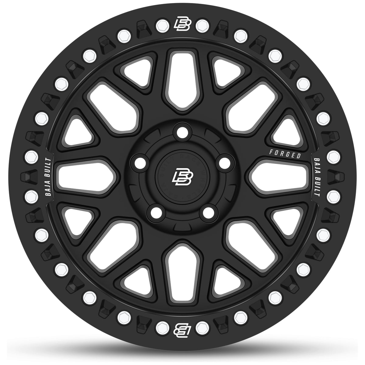 Outlaw - Matt Black (black ring & aluminum bolts) - front