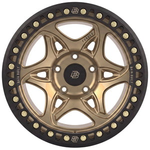 Baja Built Tribute forged beadlock wheel - Satin Bronze, 5-lug, face on