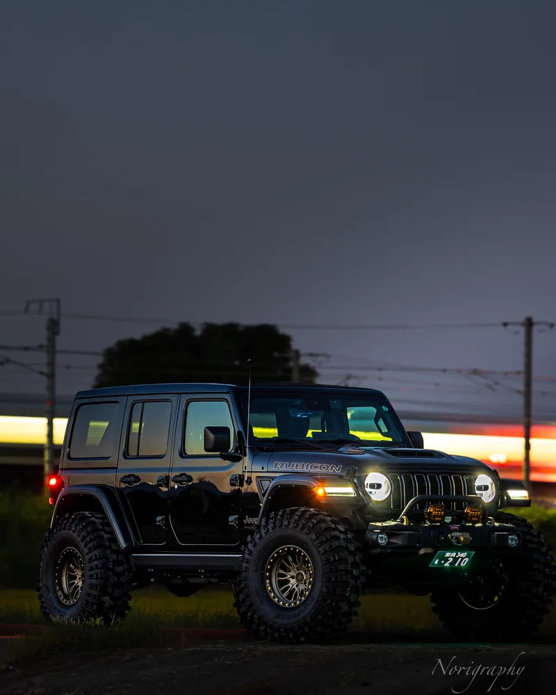 Black Rubicon 392 at Dusk - Baja Built beadlocks, Japan